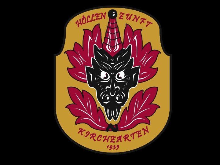 Zunftwappen der Höllenzunft — Teufelsfigur auf goldenem Grund