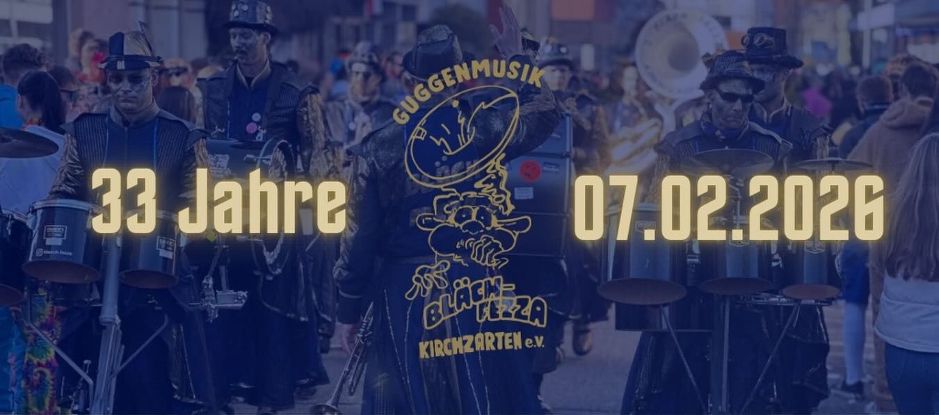 Plakat: Gold-Blaue-Nacht, Jubiläum der Bläch-Fezza, 7. Februar 2026
